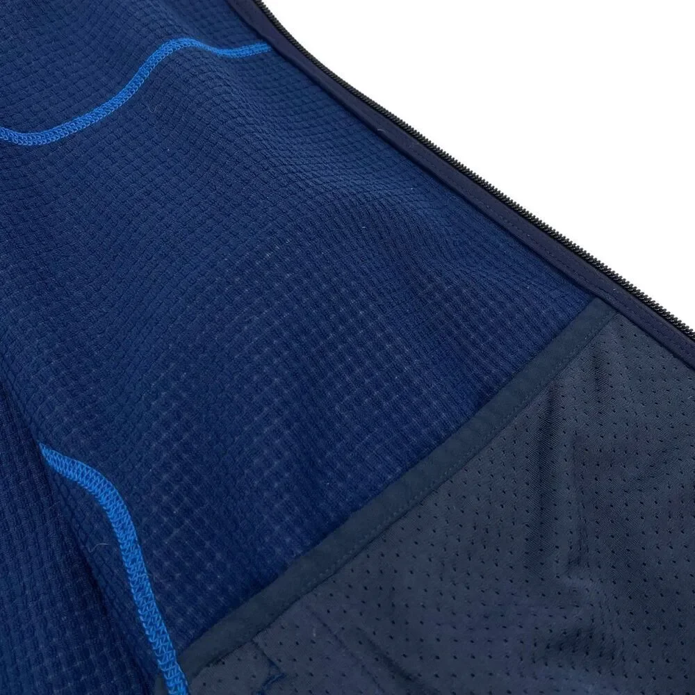 REI Men's Fleece Micro Grid Full Zip Vest Blue XXL